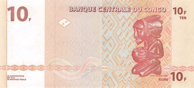 Kongo p.93 10 Francs 2003